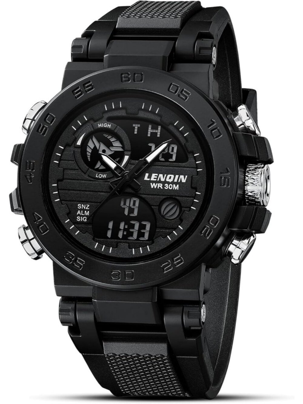 Men's Black Digital Military Survival Tactical Outdoor Waterproof Wrist Watch